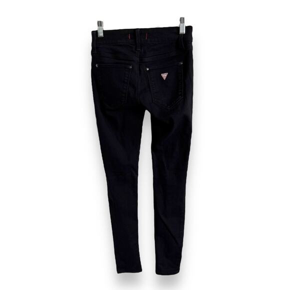 Guess Womens Jeans 24 Medium Rise Curvy Skinny Sienna Black Denim Stretchy - Picture 3 of 9